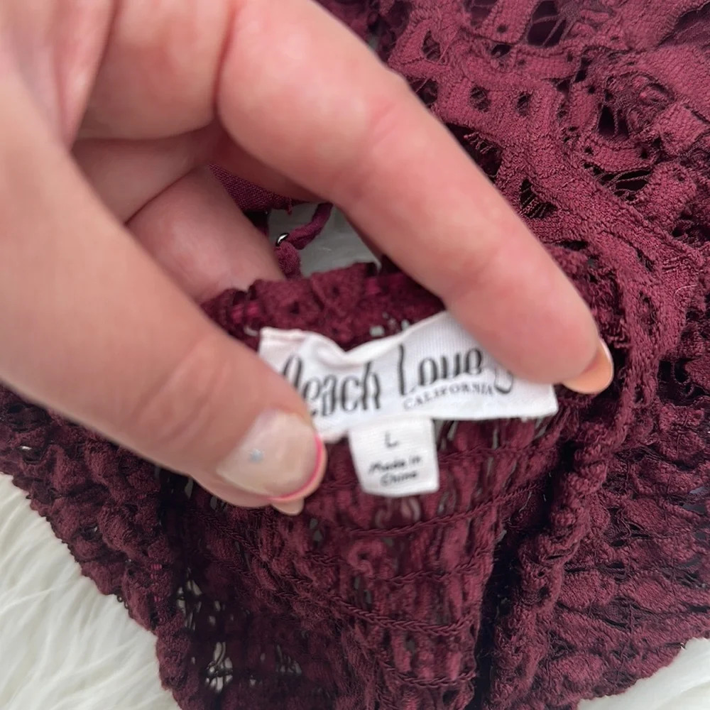 Maroon floral lace bralette - Picture 3 of 5